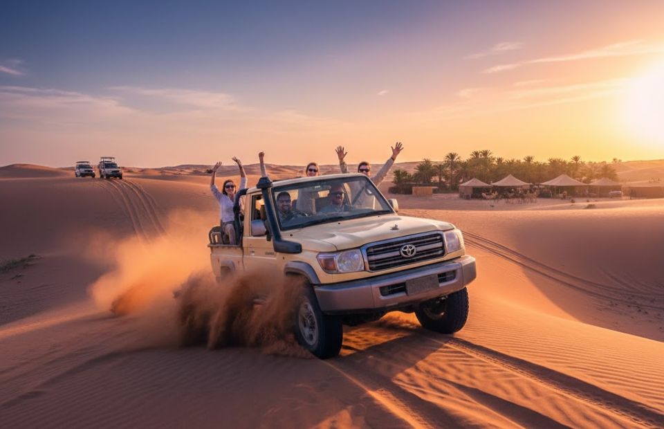 Enjoy an exciting desert safari with dune bashing